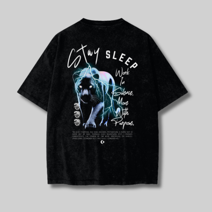 Stay Sleep “SYL AYA” Panther Oversized Tee